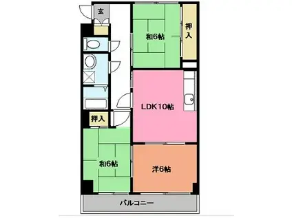 アビタシオンOHNO(3LDK/2階)の間取り写真