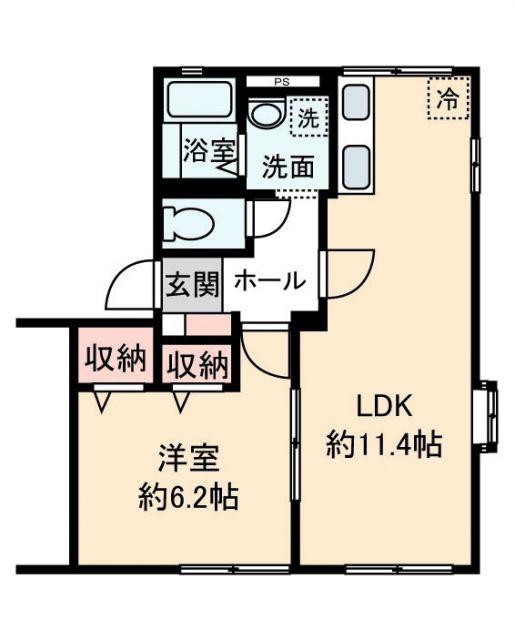 シティハイムFIK C(1LDK/1階)の間取り写真