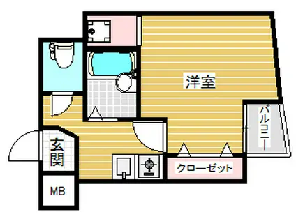 シュープリーム(1K/3階)の間取り写真