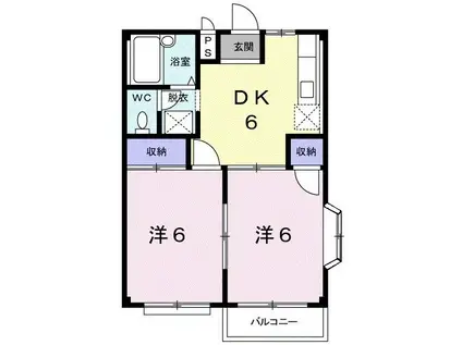 エルディム内田A(2DK/2階)の間取り写真