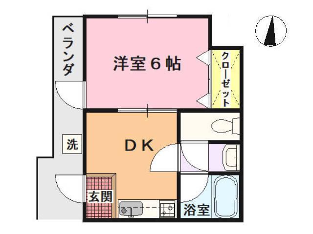 メゾン伊豆富士(1DK/2階)の間取り写真