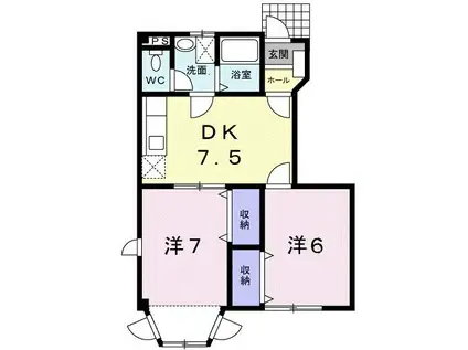 アーバン不知火VIII(2DK/1階)の間取り写真