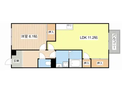 GRANDPURE(1LDK/1階)の間取り写真