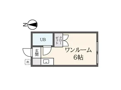たつみハイム(ワンルーム/2階)の間取り写真