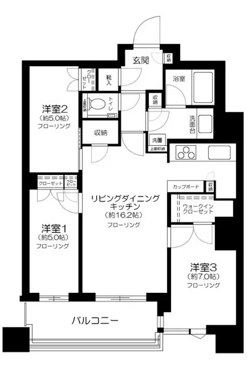 パークタワー勝どきサウス 50階階 間取り