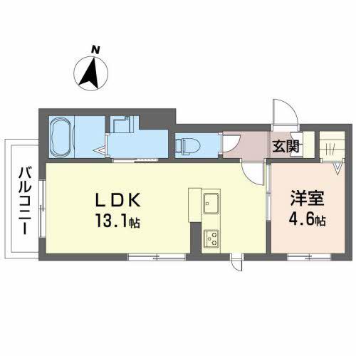  ベレオ茶屋ノ丁(1LDK/2階)の間取り写真
