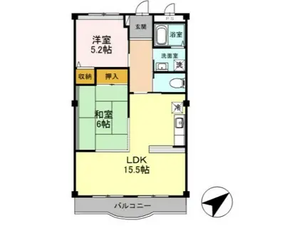 グランディール大幸(2LDK/1階)の間取り写真