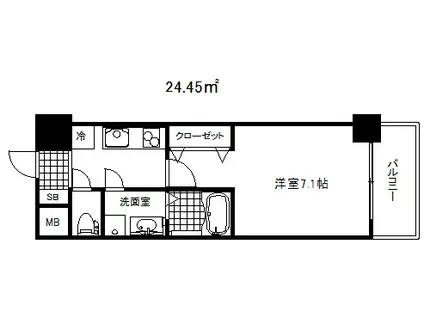 アドバンス三宮シュロス(1K/2階)の間取り写真
