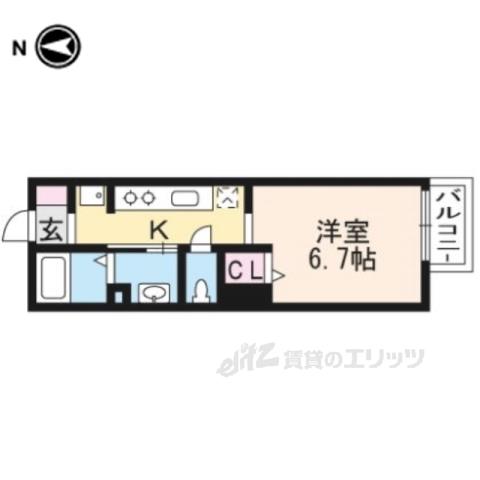 CMM京都駅前(1K/6階)の間取り写真