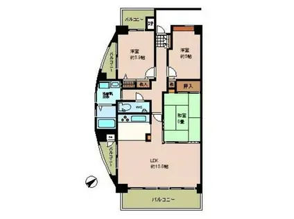 シーブリーズ東原壱番館(3LDK/10階)の間取り写真