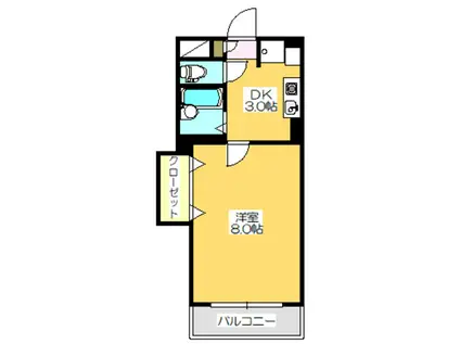 グランドジョラス(1K/2階)の間取り写真