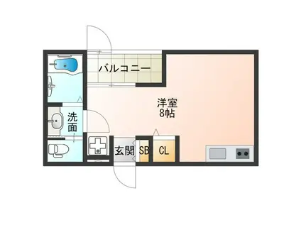 ジェイドパレス四貫島(ワンルーム/1階)の間取り写真