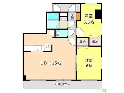 ガーデンヒルズ城南V(2LDK/3階)の間取り写真