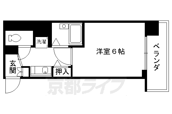 エステムコート京都烏丸(1K/3階)の間取り写真
