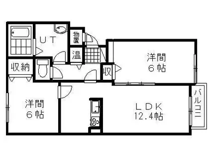 ソフィアガーデン(2LDK/1階)の間取り写真