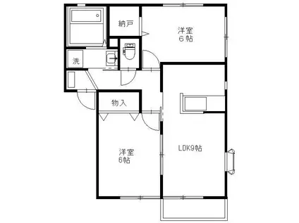 ハイツ・シャルムD(2LDK/2階)の間取り写真