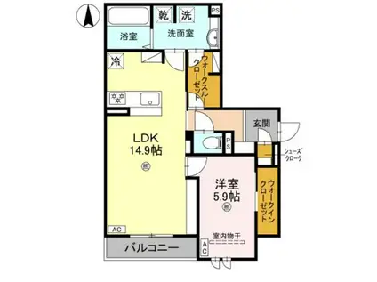 スペチアーレ平野西(1LDK/3階)の間取り写真