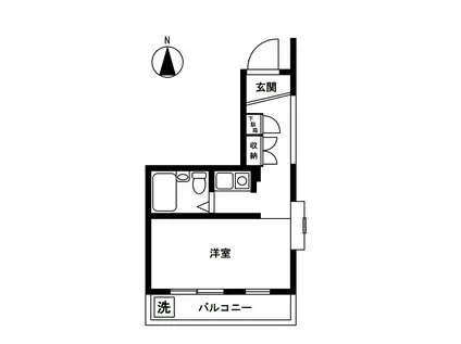 武蔵野ウイング(ワンルーム/2階)の間取り写真