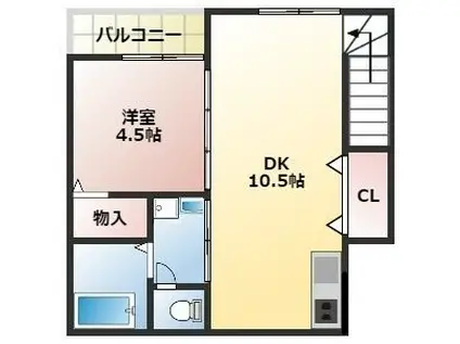 TJ平池A棟(1LDK/2階)の間取り写真