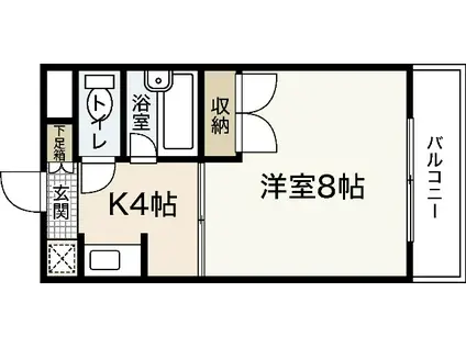 パティシェール吉川II(1K/4階)の間取り写真