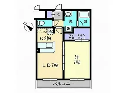 オリオリシティV(1LDK/3階)の間取り写真