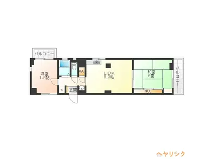 ルミナス パルビラ(2LDK/2階)の間取り写真