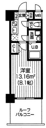 S-RESIDENCE緑橋SERIO(1K/5階)の間取り写真