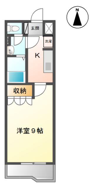 ヴァン サンク(1K/1階)の間取り写真