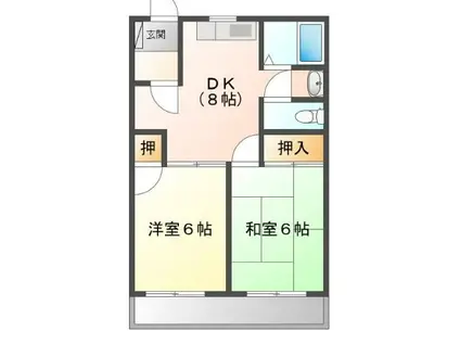 サンフィールド(2DK/1階)の間取り写真