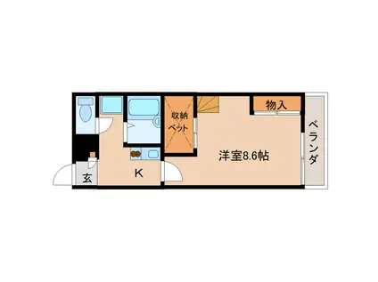 レオパレスビクトアール法隆寺(ワンルーム/1階)の間取り写真