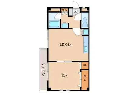 グリーンフル昇(1LDK/4階)の間取り写真