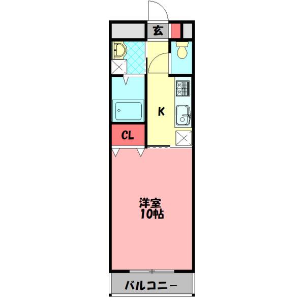 アンプルールフェール GLAND MOB(1K/2階)の間取り写真