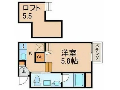 SEA GUARDIAN(1K/2階)の間取り写真