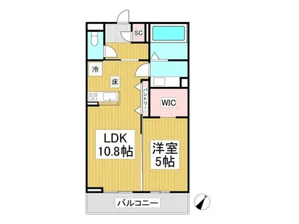 LUMIERE 33(1LDK/2階)の間取り写真