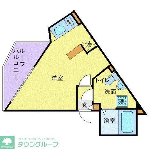 フラッフィー田園調布(ワンルーム/3階)の間取り写真