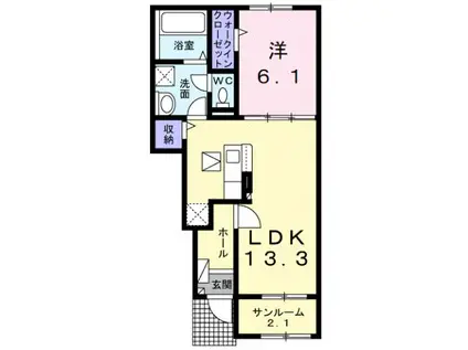 MINICOII(1LDK/1階)の間取り写真
