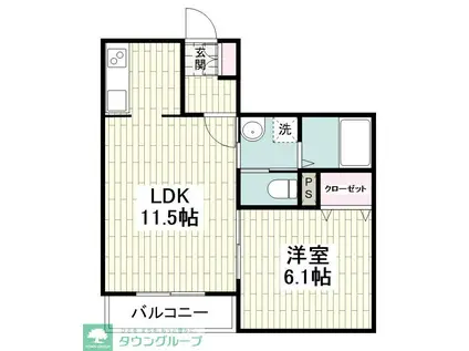 HEBEL MAISON湘南片瀬I(1LDK/1階)の間取り写真