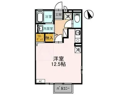 エフハウス桑間(ワンルーム/2階)の間取り写真