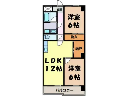 OSプリンスハイツ白壁北(2LDK/1階)の間取り写真