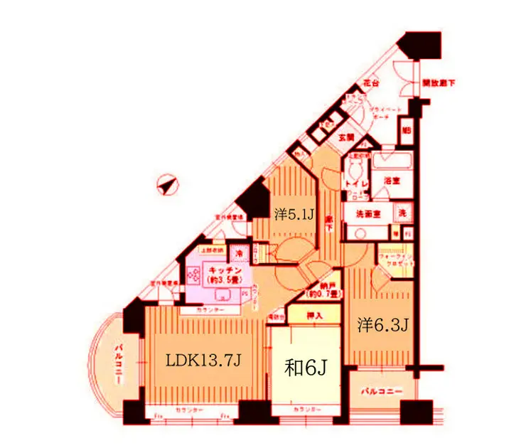 パークホームズ東神奈川ステーションアリーナ 2階階 間取り
