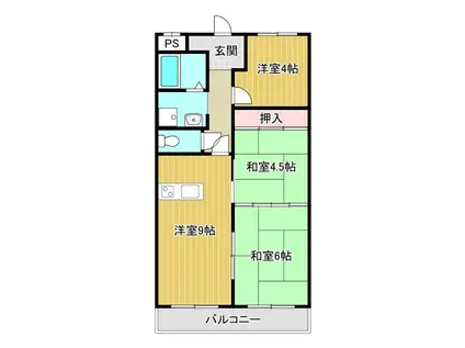 ウィスタリア藤(3LDK/3階)の間取り写真