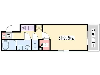 フィールド ミドル・ライペンII(1K/2階)の間取り写真