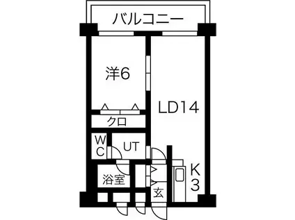 じょうてつドエル真駒内(1LDK/4階)の間取り写真