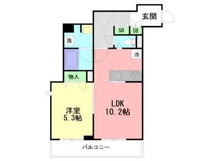 プリオーレ鎌倉(1LDK/1階)の間取り写真