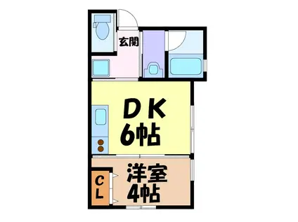 グリーンブーメラン(1K/1階)の間取り写真