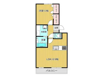 パークヴィラ杉水V(1LDK/2階)の間取り写真