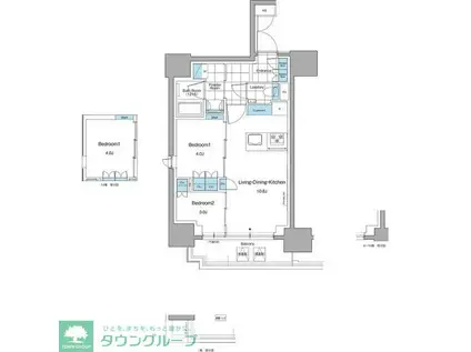 ルフォンプログレ本郷三丁目(2LDK/6階)の間取り写真