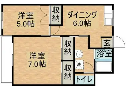 めぞんどぴゅあ(2DK/1階)の間取り写真