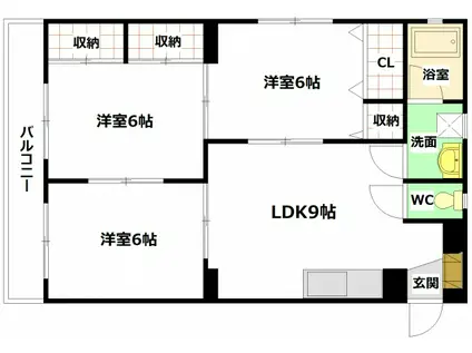 コーポタカヤマ(3LDK/1階)の間取り写真