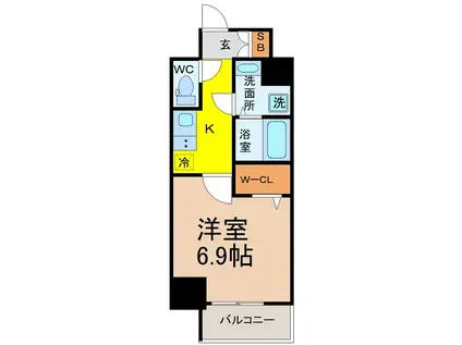 CREST TAPP黒川(1K/2階)の間取り写真